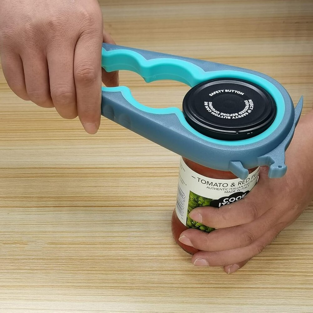 Jar Bottle Can Opener for Weak Hands Seniors w Arthritis Multi‎ Use Lid Remover